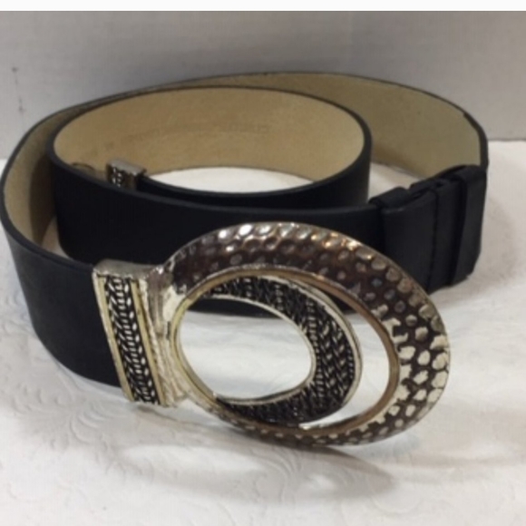 Chico's Black Genuine Leather Adjustable Belt Size small - Picture 6 of 12